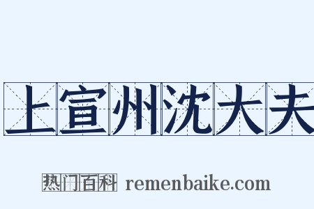 上宣州沈大夫是什么意思的图片